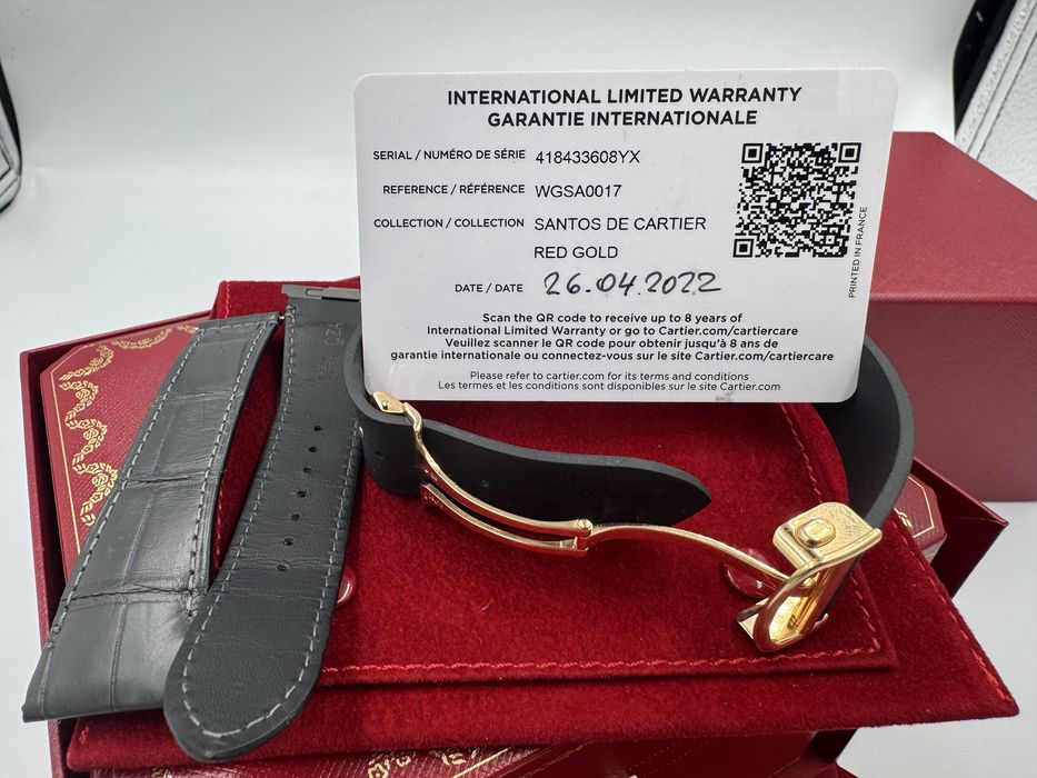 Złoty Cartier Santos Chronogrpah XL pelny set