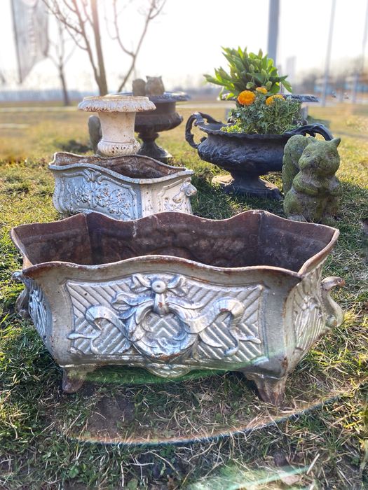 Francuskie Antyczne Zardiniery Donice Zeliwo XIX w