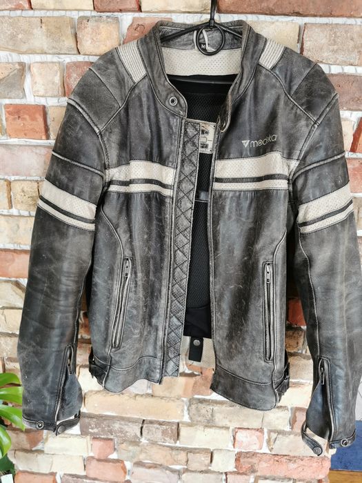 Kurtka motocyklowa modeka skóra retro vintage August 1970