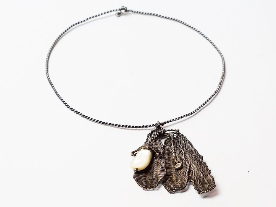 Naszyjnik kolia Kazimiera Szymańska srebro lata 60/70-te