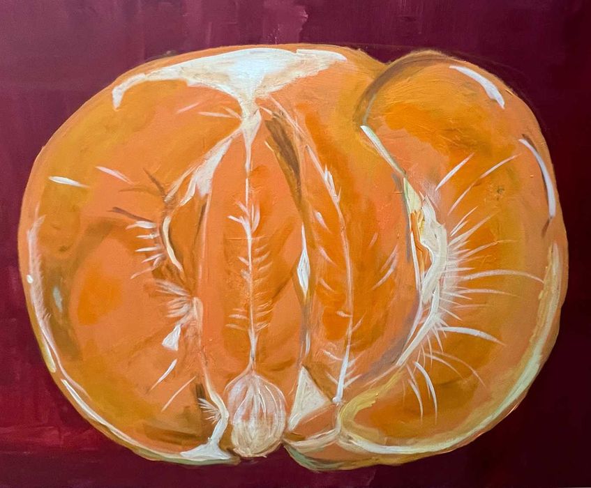 Obraz "Mandarynka" akryl na płótnie 120 x 120 cm