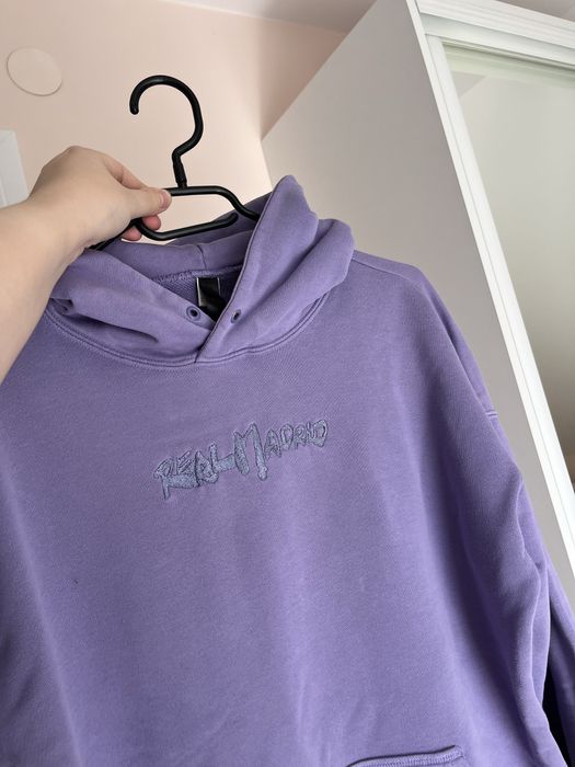 bluza Real Madrid Adidas fioletowa z kapturem S