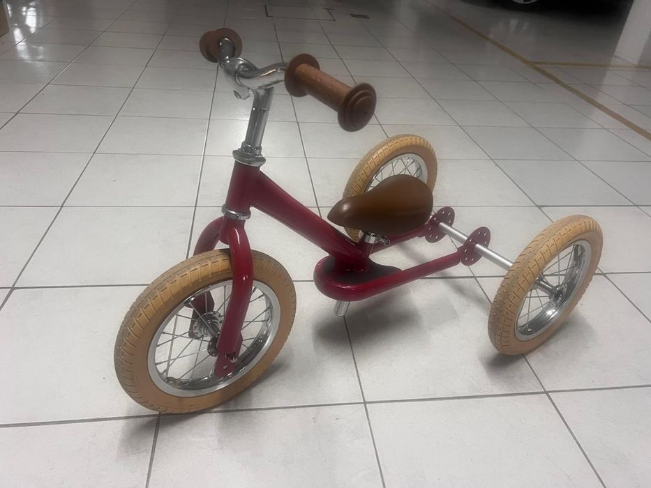 Bicicleta de Equilibrio 2-em-1 Vintage Vermelha Trybike (Como nova)