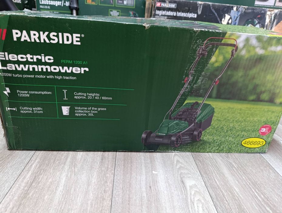 Оригінал! Газонокосилка електрична Parkside PERM 1200 A1, косарка парксайд, електро косарка 1200ват, газонокосарка парксайд мережева