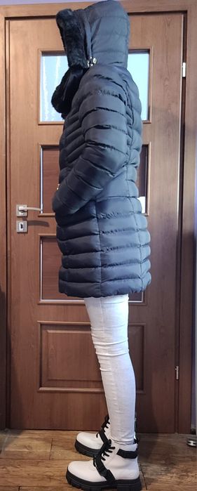 Kurtka zimowa płaszcz l/xl granat