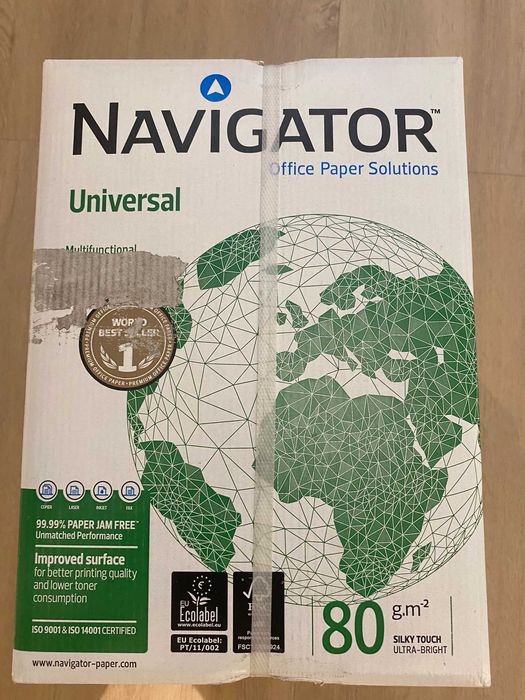 Caixa de 5 Resmas Papel A4 80gr Navigator