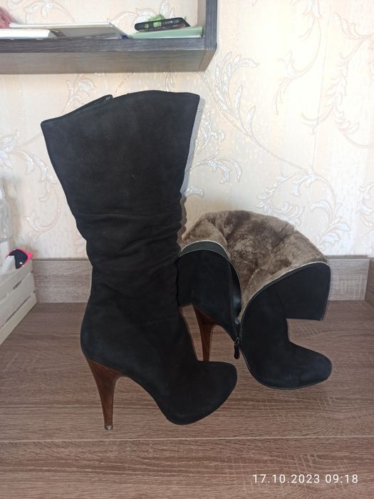 Сапоги зимові замшеві