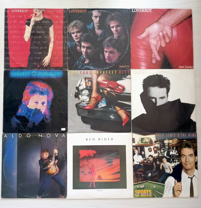 Lote LPs Aldo Nova Cars Loverboy John Waite Red Rider Huey Lewis
