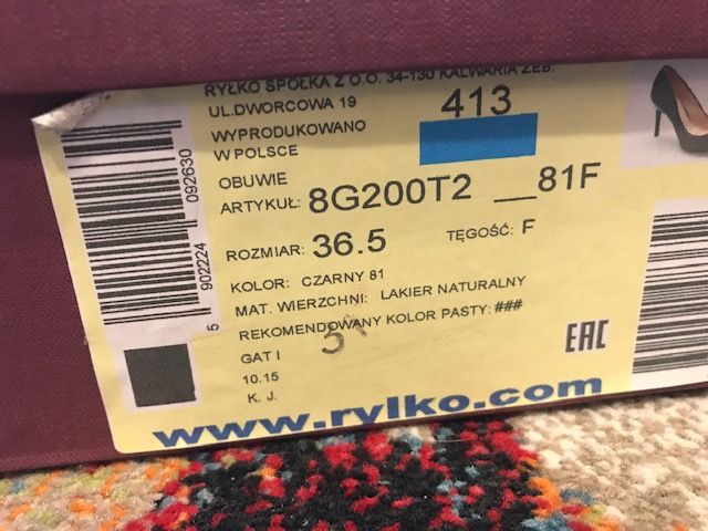 Szpilki Ryłko Estima Lakier Nowe rozm. 36,5