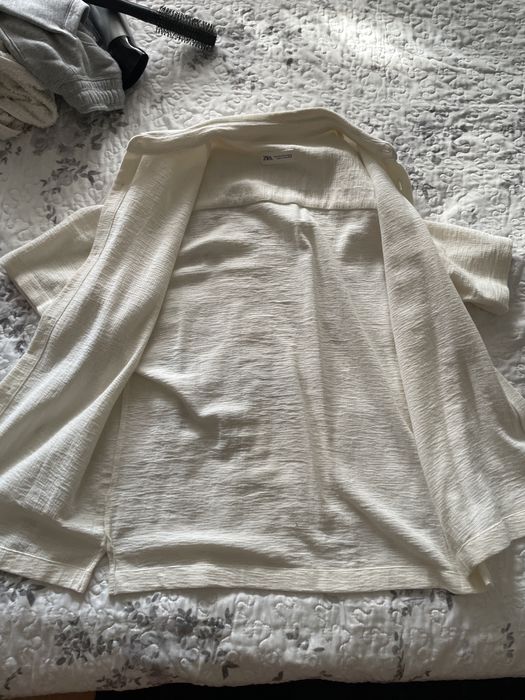 Camisa de linho Beje da zara