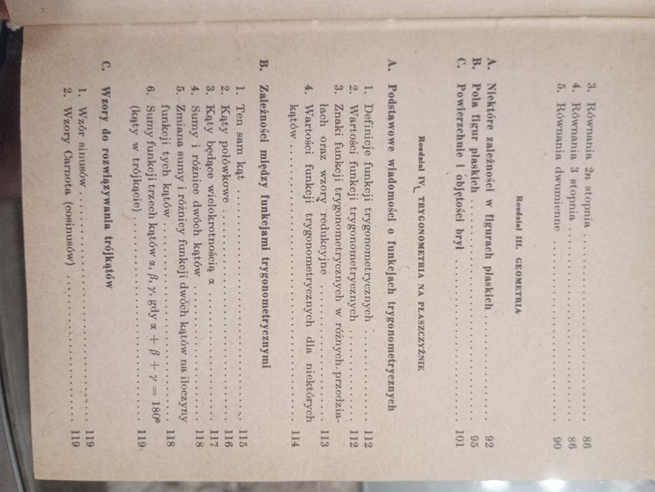 Matematyka wzory, definicje i tablice wydanie z 1963r