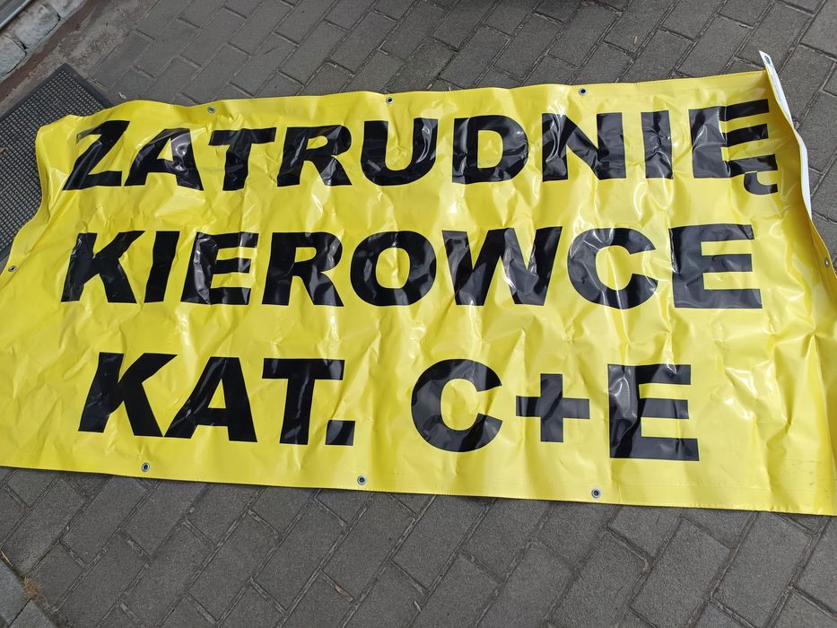 Baner Zatrudnię kierowcę c+e