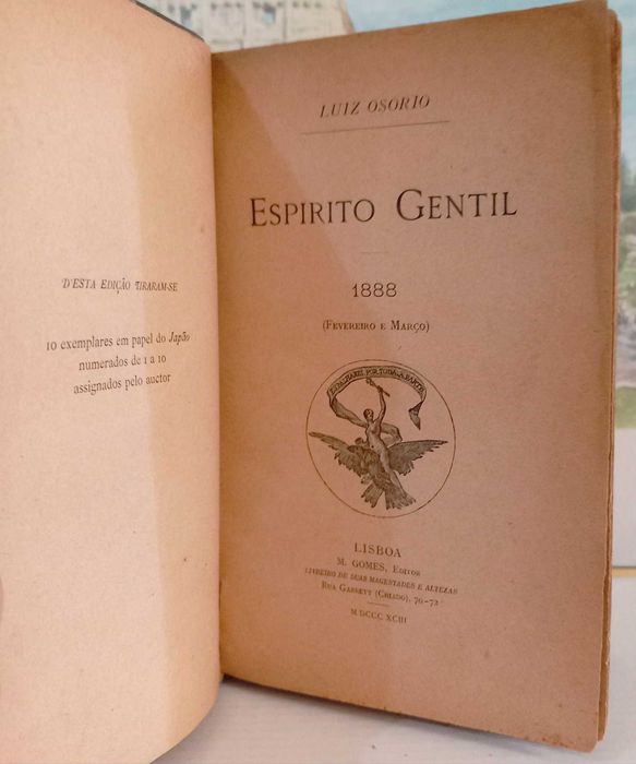 Bonito e Raro Livro de Poisia, Espirito Gentil, por Luis Osório,