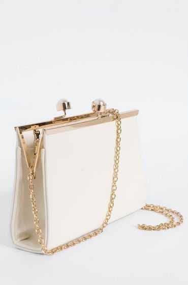 Biała torebka | na łańcuszku | Ozdobne zapięcie | Nowa