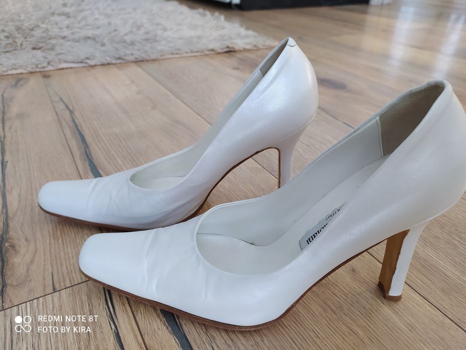 Buty ślubne białe szpilki 39 na obcasie
