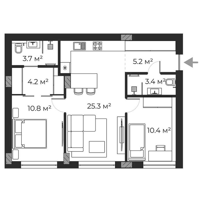 2-rooms apartment apartment by the address st. Petefi Shandora pl (area 61,2 m²) - Atlanta.ua - photo 16