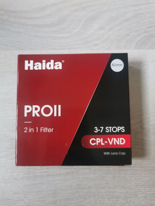 Filtr szary regulowany z polaryzacją Haida PROII VND - CPL (3-7stop) 82mm z dekielkiem