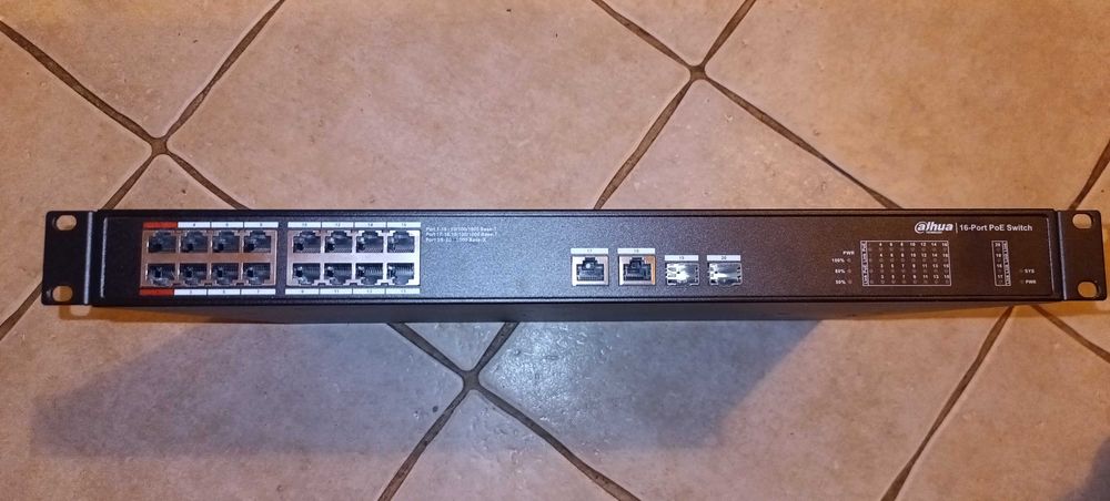 Switch Dahua PoE 16 portow 10/100/1000 2xuplink 2x spf