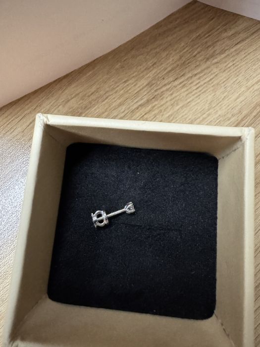 Моно сережка пусет гвоздик золото діамант бриллиант sova