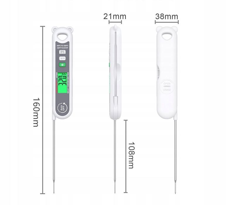 Termometr Kuchenny Cyfrowy Do Żywności Mięsa Gotowania -50 +300°C
