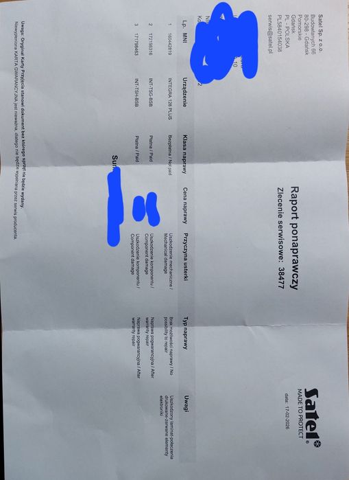 Manipulator Satel INT-TSG BSB Gwarancja
Po wymianie wyświetlacza dotyk