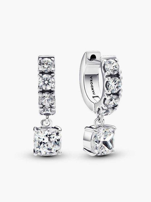 ОРИГІНАЛ! Сережки Pandora з підвіскою та сяючим Pavé - нові
