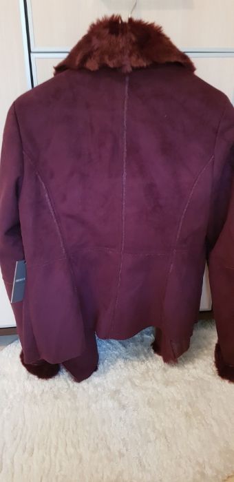 Kożuszek płaszcz waterfall na misiu futro XL 44 46 Plus Size NowyMetki