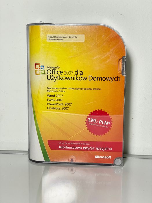 Oryginalne oprogramowanie Microsoft Office 2007 dla użytkowników domowych Word 2007 Excel 2007 Power Point 2007 OneNote 2007 program PC DVD komputer
