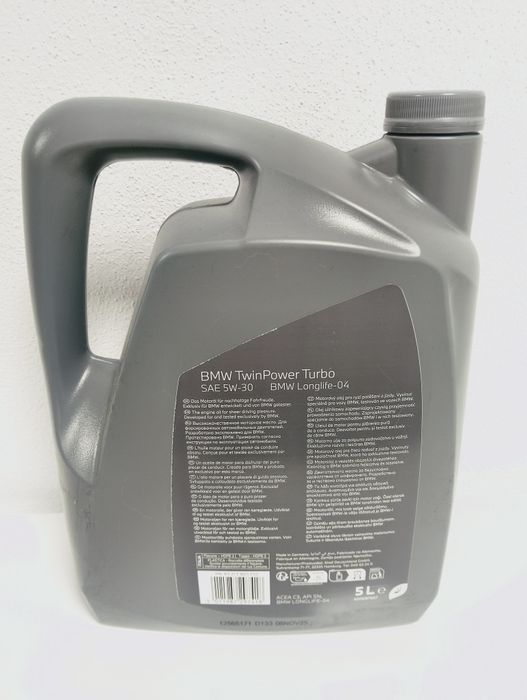 Óleo original BMW Twin Power Turbo SAE 5W-30 LL-04, 5 litros