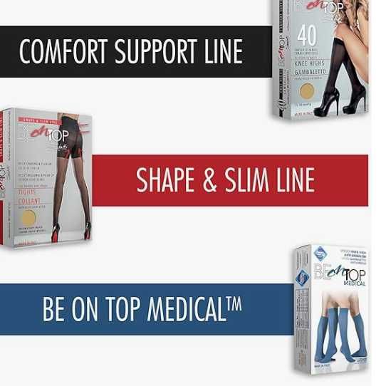Pończochy uciskowe BeOnTop 18–23 mmHg unisex – loty medyczne