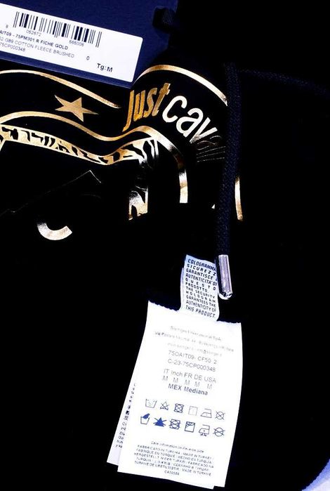Just Roberto Cavalli bluza z kapturem L czarna Italy amiri dsquared2