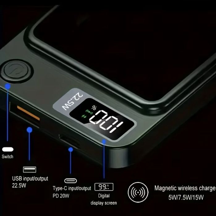 Магнітний портативний PowerBank 10000 mAh з MagSafe IPhone 12 13 14 15