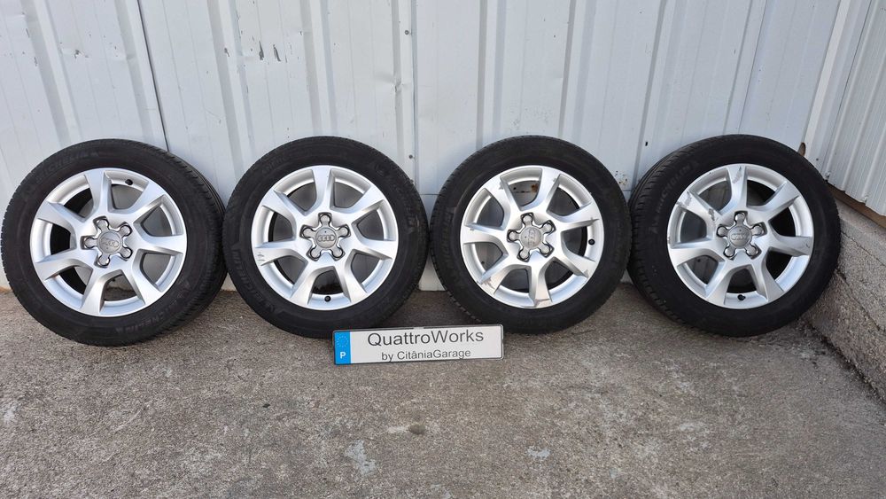 4 Jantes Originais Audi 16 Polegadas 5x112 ET42 7Jx16 + pneus 205/55 R16 Michelin meio piso