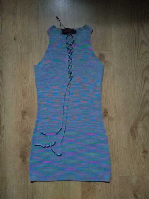 Nowa sukienka Misspap M 38 mini sznurowany dekolt wiązany