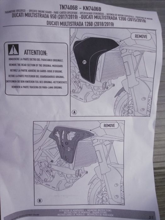 TN7406B Multistrada 1260 / 1200 / 950 ( 17>21 ) DUCATI gmole GIVI NOWE