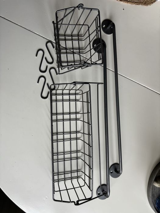 Ikea - 2 szyny relingi + 2 koszyki pojemniki kuchnia metal