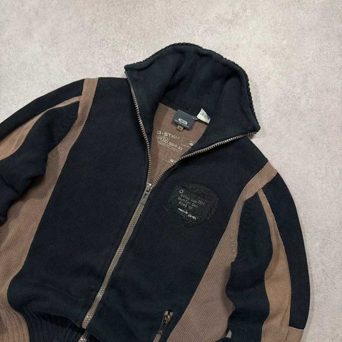 Vintage Sweter G-Star RAW Zip Up Knit Sweater Y2K Trendy Avant Garde