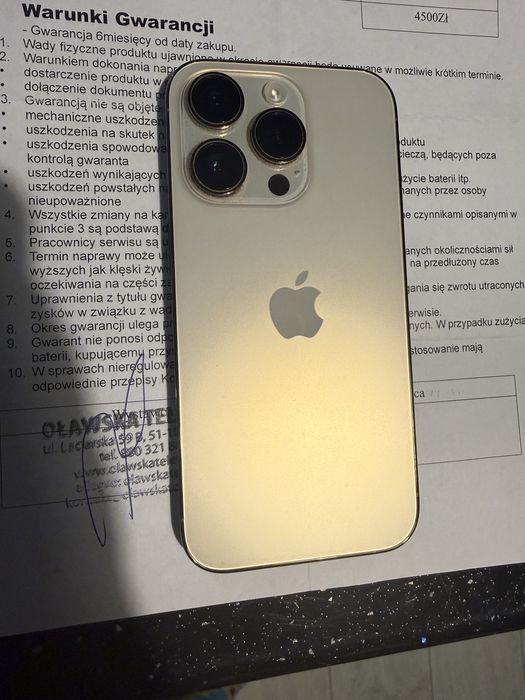 iPhone 14 Pro 128 gb Gold 100% sprawny