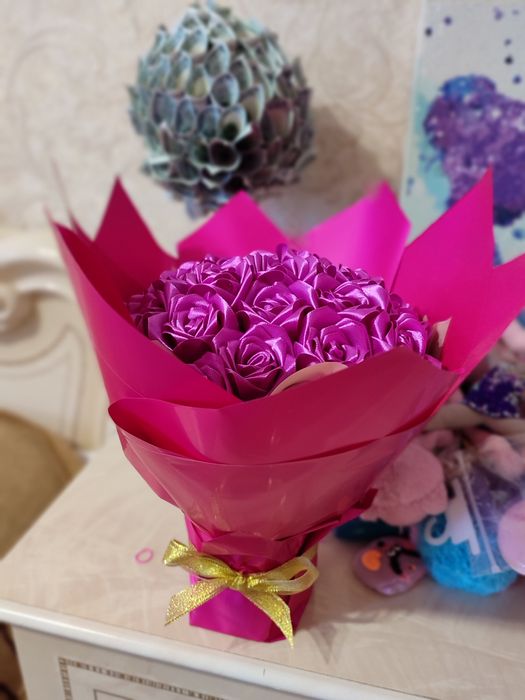 Букети з атласної стрічки