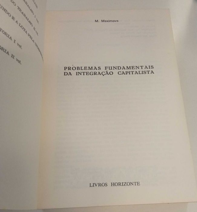 Problemas fundamentais da integração capitalista, de M. Maximova