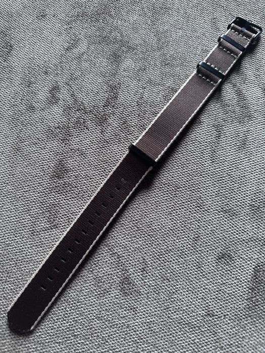 Pasek Nato 20mm NOWY brązowo-beżowy czarna sprzączka Seiko Citizen