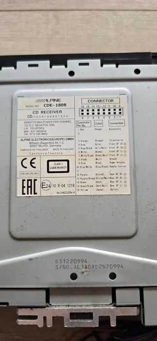 Radio samochodowe Alpine cde-180r