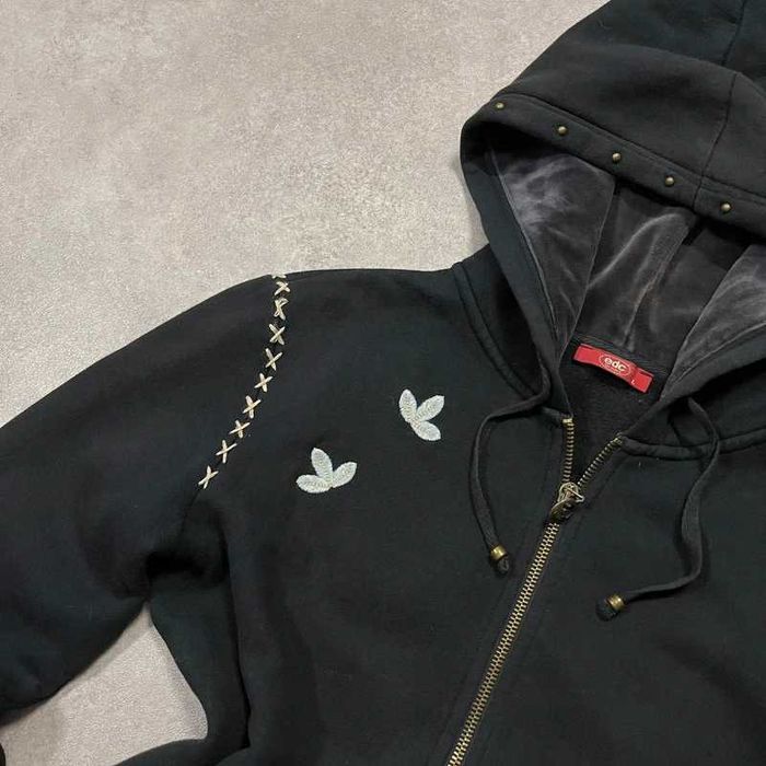 Vintage Bluza Y2K Zip Up Hoodie Alt Coquette Retro 90s Cropped