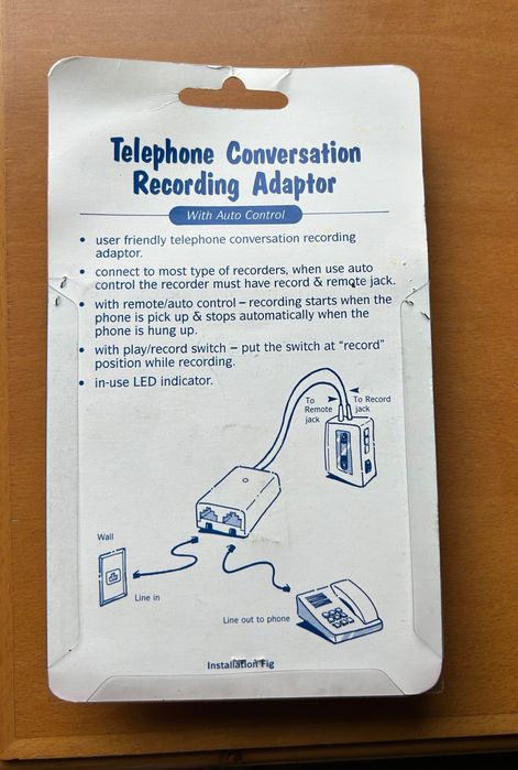 Vintage New Daiyo Telephone Conversation Recording Adaptor (DT-809)