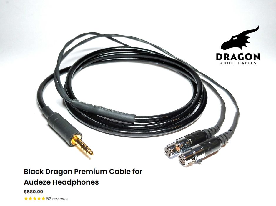 Audeze LCD Premium, Moon Audio Silver, Black Dragon преміальні кабелі