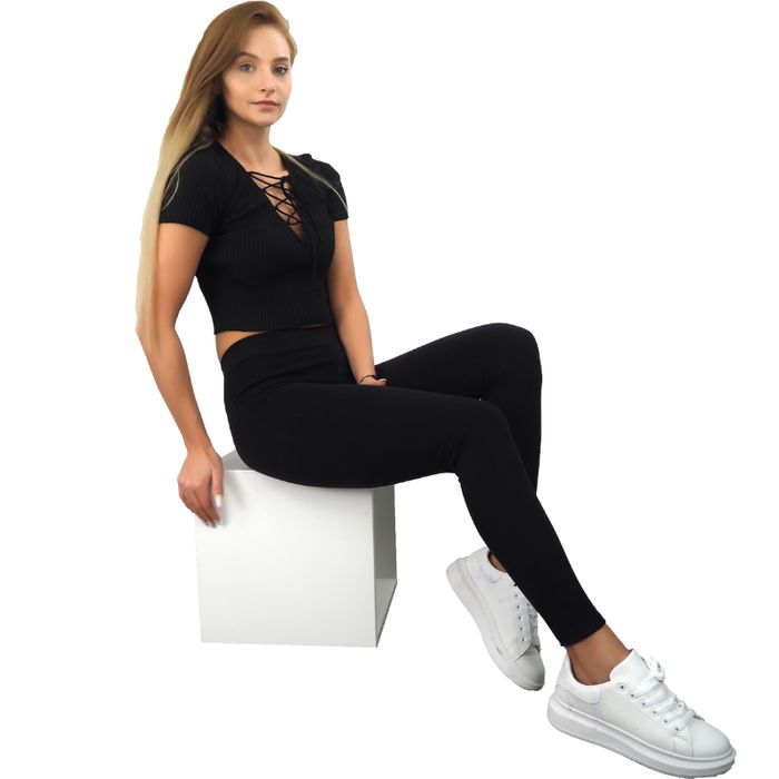 Legginsy damskie 1szt. xy 7234 czarny l/xl