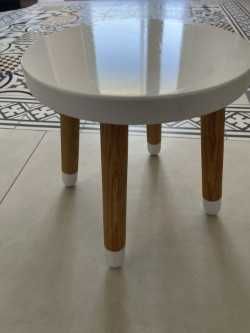 banco baby 30x30øcm Branco e madeira