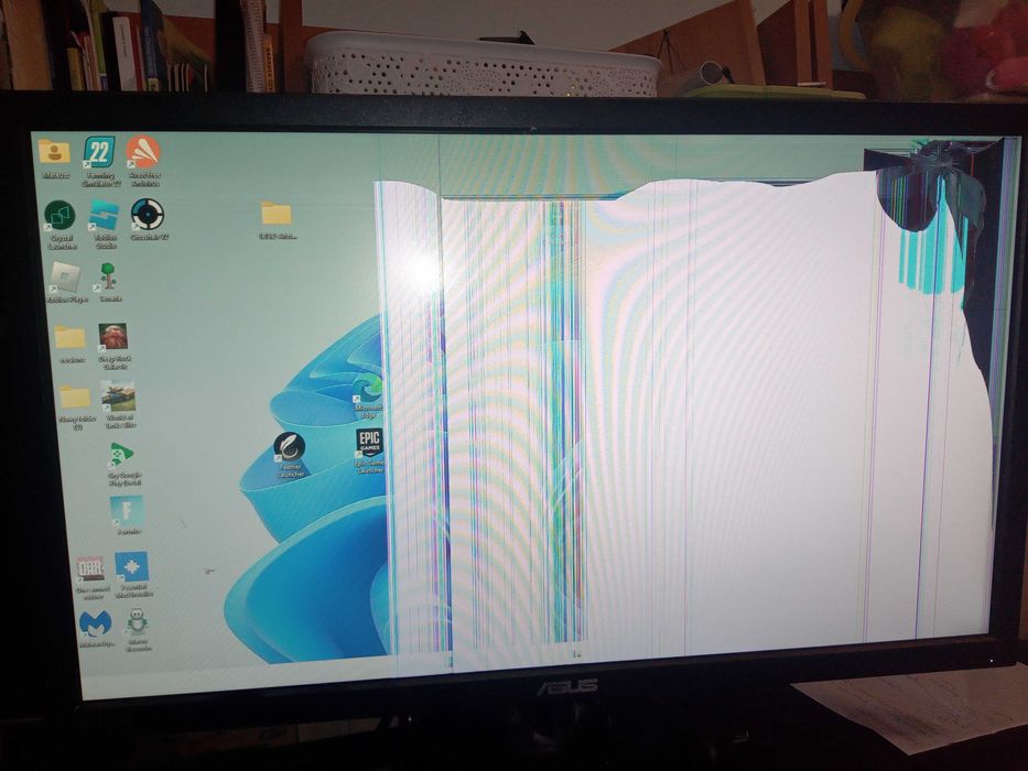 Monitor uszkodzona matryca