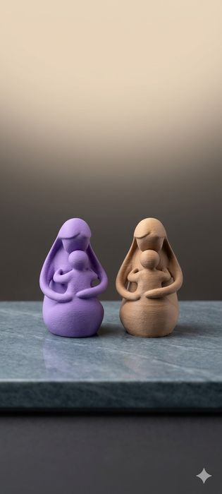 Estátuas mãe e filho