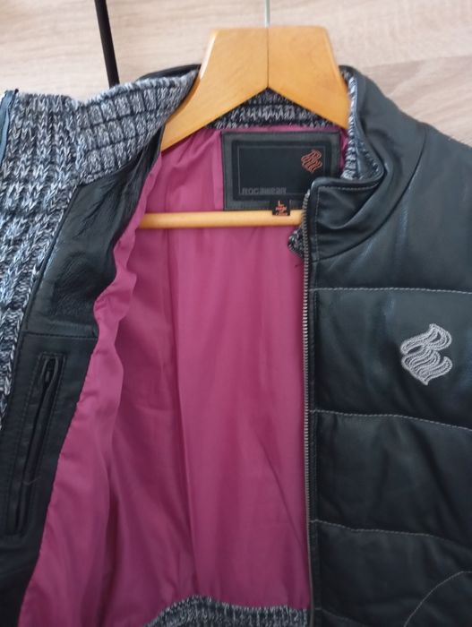 Пуховик зимовий  шкіряний